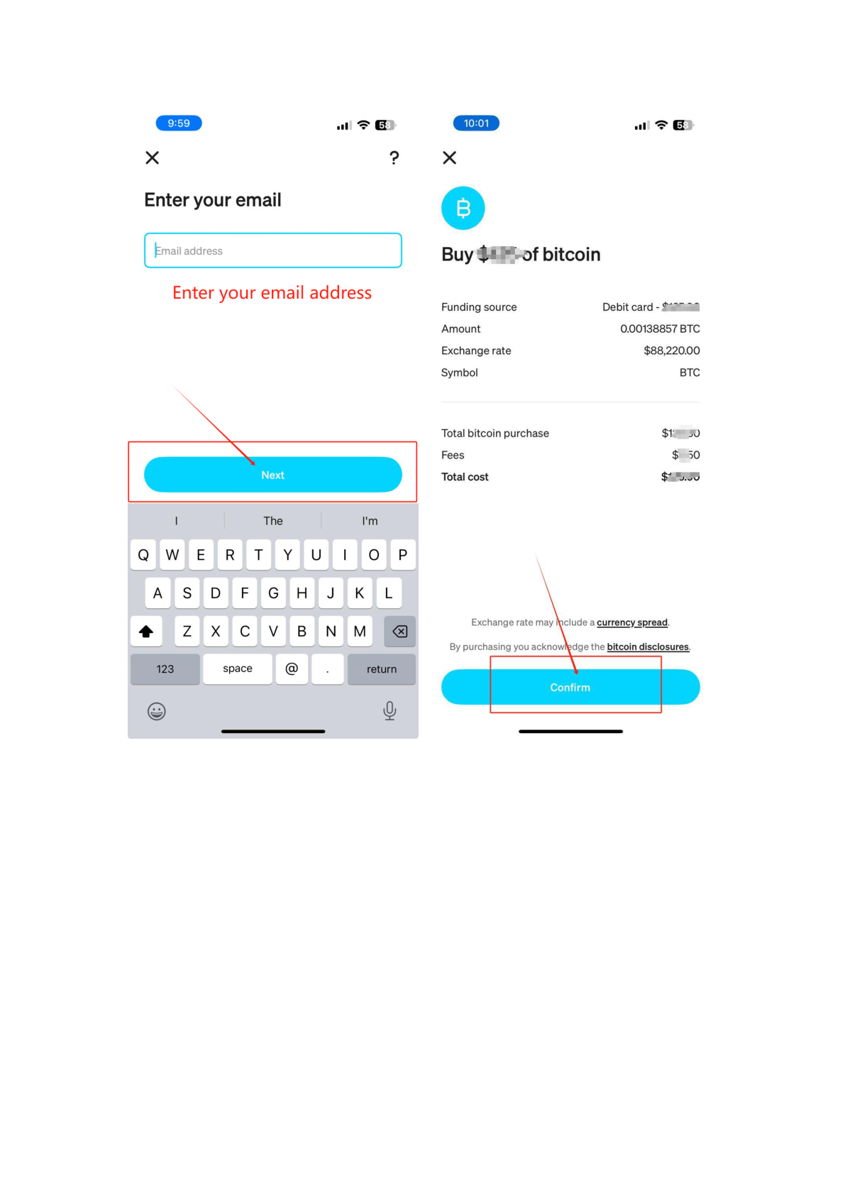 Cash App confirm purchase screen