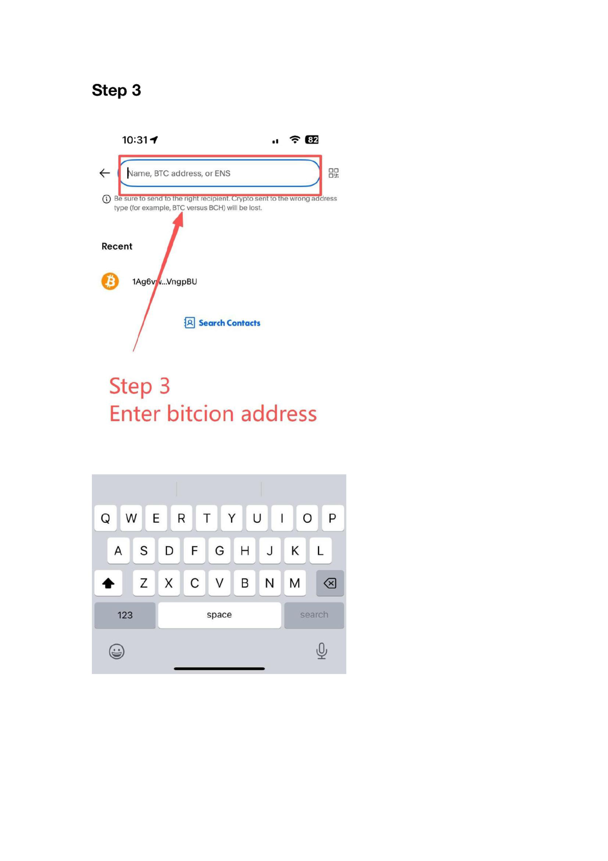 PayPal enter bitcoin address